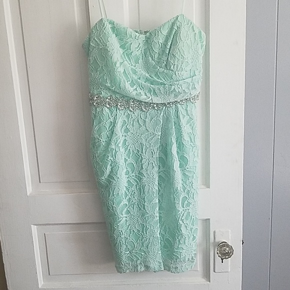 City Triangles Dresses & Skirts - David's Bridal Mint & Lace dress